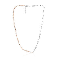 Pink Freshwater Pearl Silver Necklace (TPC)