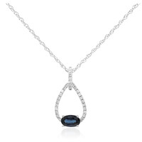 10K Ceylon Blue Sapphire Gold Necklace