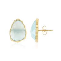 Aqua Chalcedony Silver Earrings