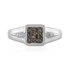 I2 Champagne Diamond Silver Ring