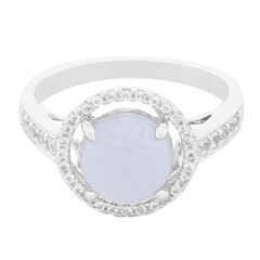 Blue Chalcedony Silver Ring