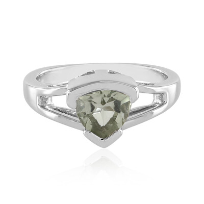 Green Amethyst Silver Ring