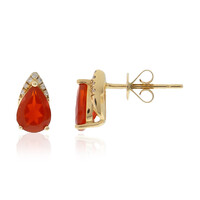 14K Mexican Fire Opal Gold Earrings (CIRARI)