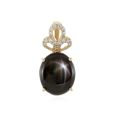 9K Black Star Sapphire Gold Pendant