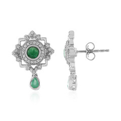 Colombian Emerald Silver Earrings