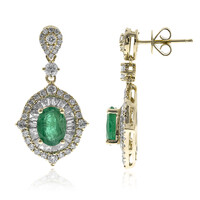 14K AAA Zambian Emerald Gold Earrings (CIRARI)