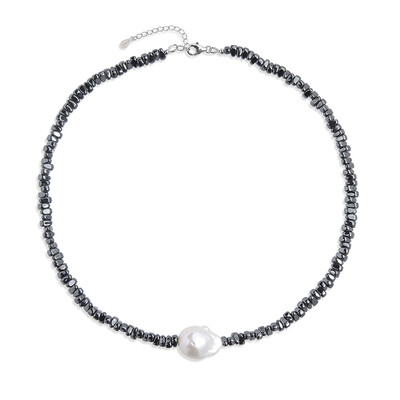 White Freshwater Pearl Silver Necklace