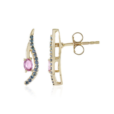 9K Ceylon Pink Sapphire Gold Earrings