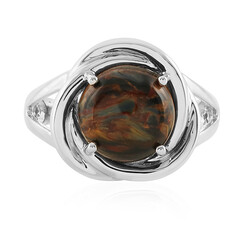 Golden Pietersite Silver Ring