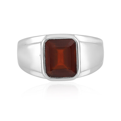 Hessonite Garnet Silver Ring