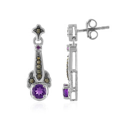 Zambian Amethyst Silver Earrings