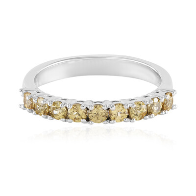 Yellow Zircon Silver Ring