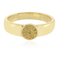 I3 Yellow Diamond Silver Ring