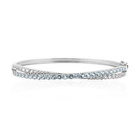 Sky Blue Topaz Silver Bangle