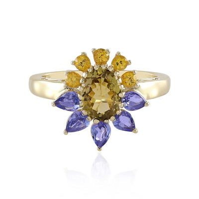 9K Unheated Yellow Tanzanite Gold Ring (Adela Gold)