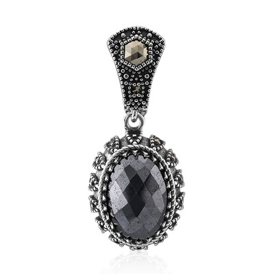 Black Hematite Silver Pendant (Annette classic)