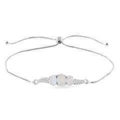 Rainbow Moonstone Silver Bracelet