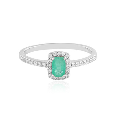 Colombian Emerald Silver Ring