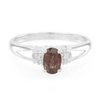 Chocolate Zircon Silver Ring