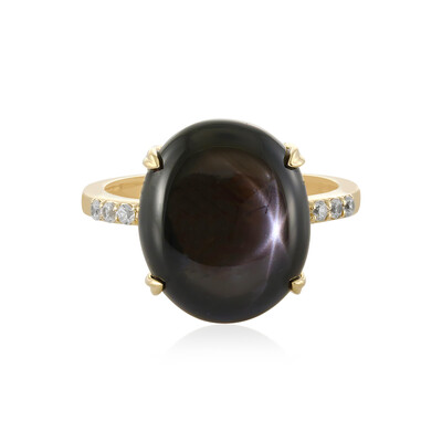 9K Black Star Sapphire Gold Ring