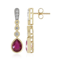 9K Madagascar Ruby Gold Earrings (de Melo)