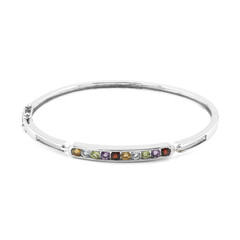 Amethyst Silver Bangle