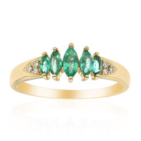 10K AAA Zambian Emerald Gold Ring