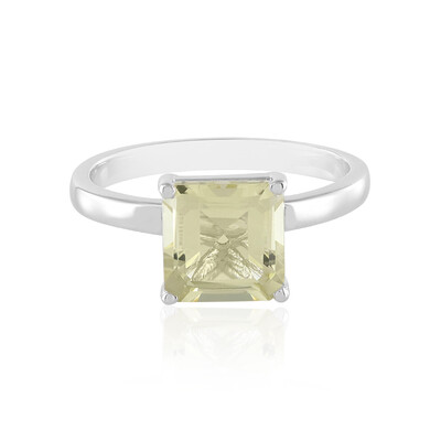 Lemon Quartz Silver Ring