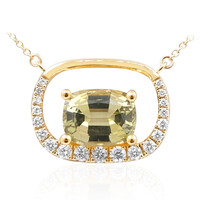 9K Unheated Yellow Tanzanite Gold Necklace (de Melo)