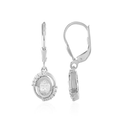 White Sapphire Silver Earrings