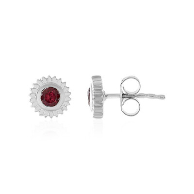 Rubellite Silver Earrings