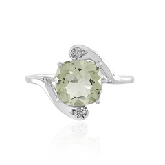 Green Amethyst Silver Ring