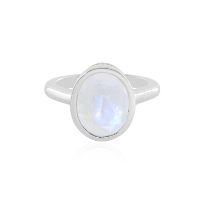 Rainbow Moonstone Silver Ring