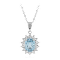 Sky Blue Topaz Silver Necklace