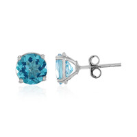 Paraiba Color Topaz Silver Earrings