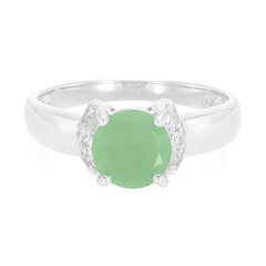 Green Chalcedony Silver Ring