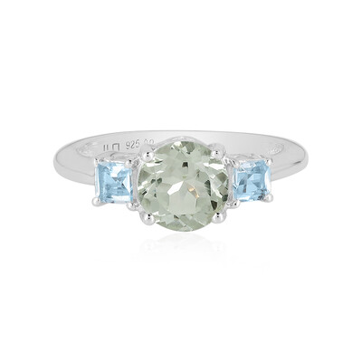 Green Amethyst Silver Ring