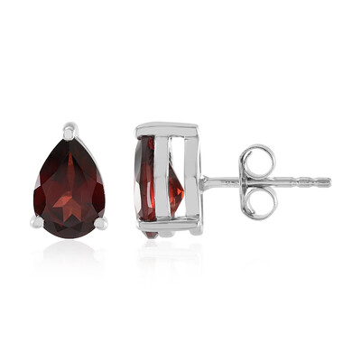 Mozambique Garnet Silver Earrings