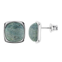 Fuchsite Silver Earrings