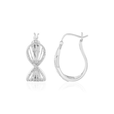 I2 (J) Diamond Silver Earrings