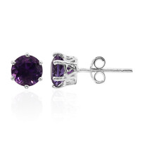 Zambian Amethyst Silver Earrings