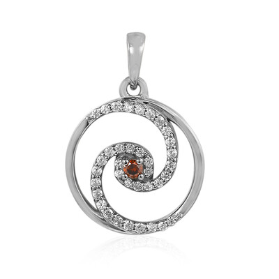 I2 Red Diamond Silver Pendant