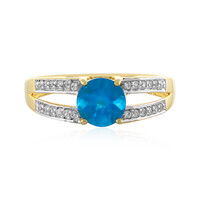 Neon Blue Apatite Silver Ring