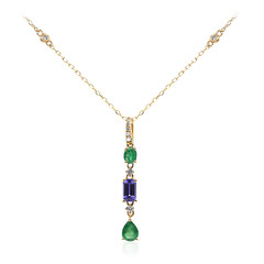 14K AAA Zambian Emerald Gold Necklace (CIRARI)