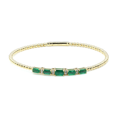 14K AAA Zambian Emerald Gold Bangle (CIRARI)