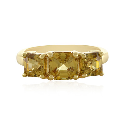 Yellow Zircon Silver Ring