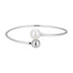 White Freshwater Pearl Silver Bangle