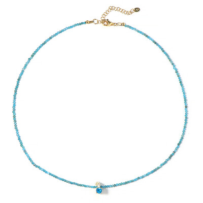 Neon Blue Apatite Silver Necklace