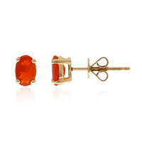 14K Mexican Fire Opal Gold Earrings (CIRARI)