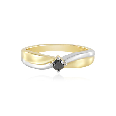 Black Diamond Silver Ring